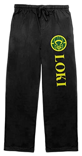 Marvel Comics Presents Loki Logo Men's Black Sleep Pajama Pants