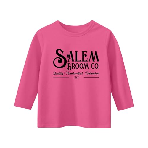 Little Girls Halloween Shirt Kids Letter Print Crewneck Graphic Tee 3/4 Sleeve Holiday Thanksgiving Tops Teen Casual Clothes3