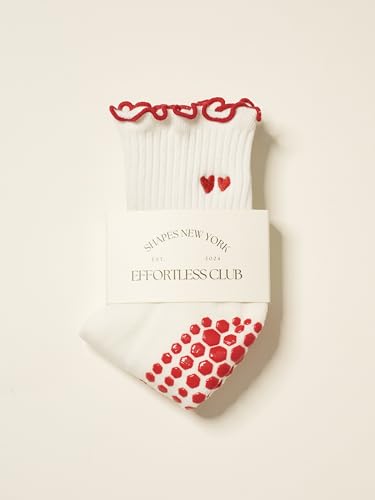 Image of Shapes Studio Half Calf Grip Socks, Cute Fruit Pilates Socks, Ruffle Socks, Non-Slip for Barre Yoga