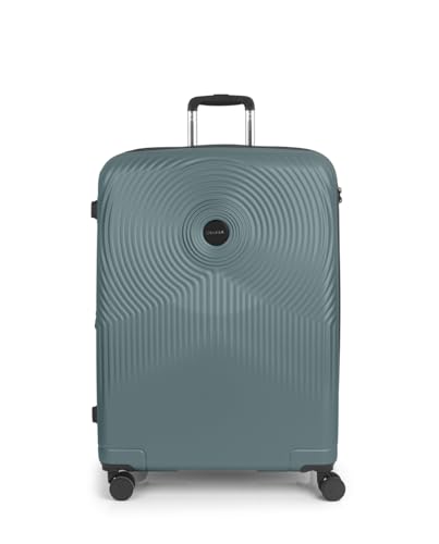 Gabol - Maleta Grande Rígida Expandible Radar 53x76x33/37 cm - Capacidad 114/128L - 4 Ruedas Dobles 360°, Cerradura TSA y Cremallera de Seguridad - Diseño Español en Policarbonato - Verde