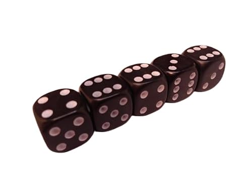 Image of 16mm Spot Dice Set, D6 Multi-Coloured Gaming Dice, Pack of 5 (Black)