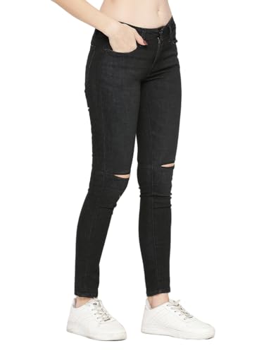 Image of Spykar Women's High Rise Wash Lycra Super Skinny Fit Jeans