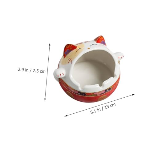 Cendrier céramique rouge chat au design simple et finitions soignées