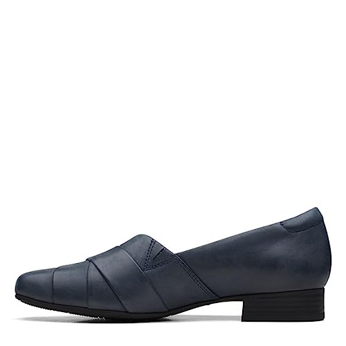 Clarks Clarks Women's Tilmont Clara Loafer Flat, Navy Leather, 9 Medium US