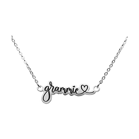 seensea Grammie Bar Name Necklace for Grandmother Gramdma Engraved Name Necklace Gift Birthday Gifts for Women (Necklace - Grammie) Cover