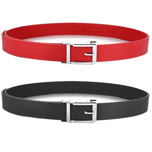 Image of Gelante Genuine Leather Ratchet Dress Belt With Automatic Sliding Buckle - Minimalistic Style-Trim to Fit