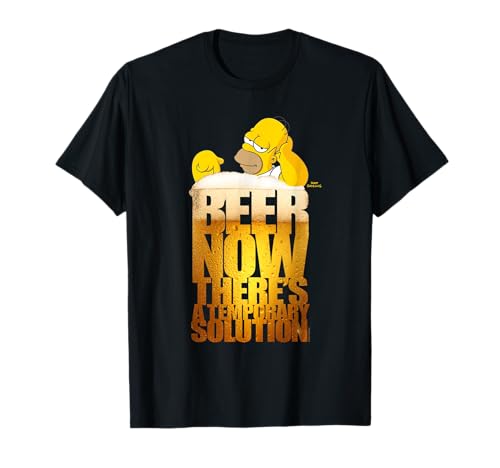 The Simpsons Homer Simpson Beer There's a Temporary Solution Camiseta