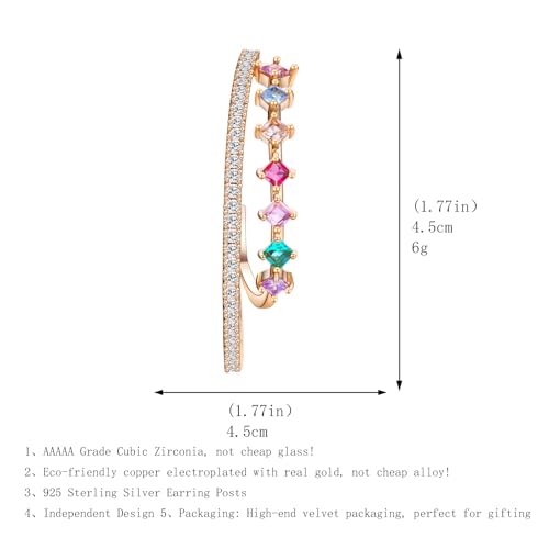 Rhinestone Hoop Earrings for Women Crystal Dangle Hypoallergenic Hoop Earrings Cubic Zirconia Earrings Party Wedding Jewelry Gift4