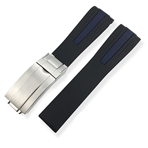 Bracelet montre silicone 22mm noir bleu pour IWC Le Petit Prince