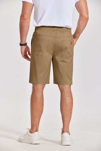 Image of COOFANDY Mens Casual Shorts Cotton Elastic Waist Drawstring Shorts Lightweight Summer Beach Shorts