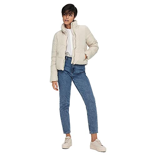 JDY Damen Jdynewerica Short Padded Jacket OTW Noos Steppjacke, Moonbeam/Detail:Silver Zipper, S EU