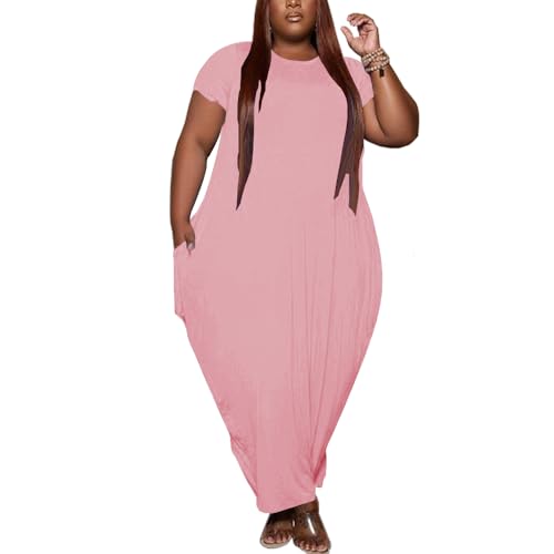 Women's Plus Size Casual Maxi Dresses Summer Suspender Beach Dress Sundress with Pockets2