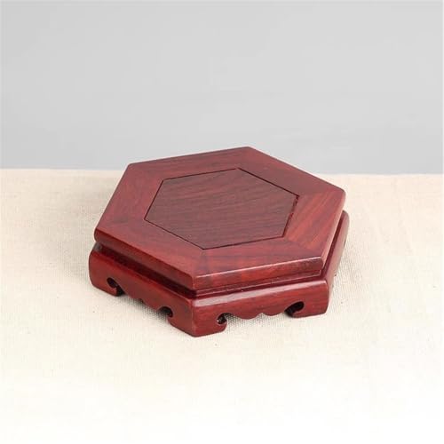 Tabouret hexagonal en palissandre avec base robuste pour objets d'art - 5