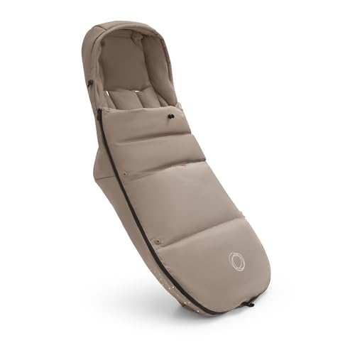 Bugaboo Saco de silla de invierno alto rendimiento y climas extremos, accesorio imprescindible para el carrito con capucha y cremallera bidireccional para mantener pies calientes en Dune Taupe