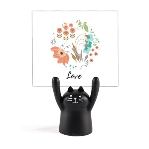 Support de peinture chat noir avec motif anime orange et vert