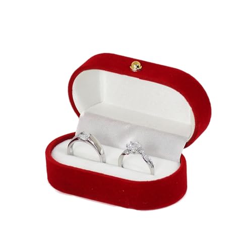 Boîte à Bagues Velours, Écrin à Bague en Velours, Boîte à Bague de Fiançailles Ovale, Boîte à Bague, Coffret d'Anneau Élégant, Petite Étui de Bague de Mariage, pour Demande en Mariage, Fiançailles