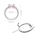 ORIESSE Pink Bow Car Accessories,Bow Tie Engine Start Button Ring,Bling Girly Silver Rhinestone Ring Start Stop Button Car Decor for Women,Ignition Ring Car Charm