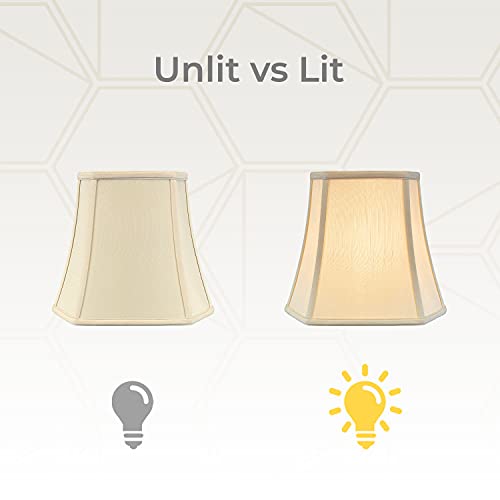 Image of Royal Designs, Inc. BSO-705-12BG Square Cut Corner Bell Basic Lamp Shade, 7.5 x 12 x 10.25, Beige