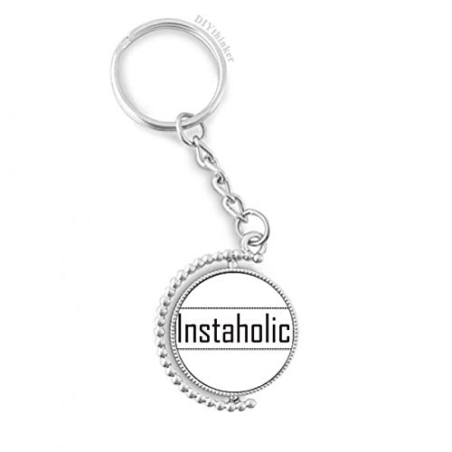 Anillo de la cadena elegante con grabado Instaholic, el regalo original de estética Pilgrim