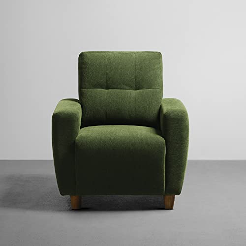 Image of Sleepyhead Yolo Designed by Duroflex - 1 Seater Sofa |Premium Fabric, Plush 3 Layer Cushioning |Modern Buttonless Tufted & Anti-Sag Comfort |Stylish & Durable |3 Years Warranty - Avocado Green