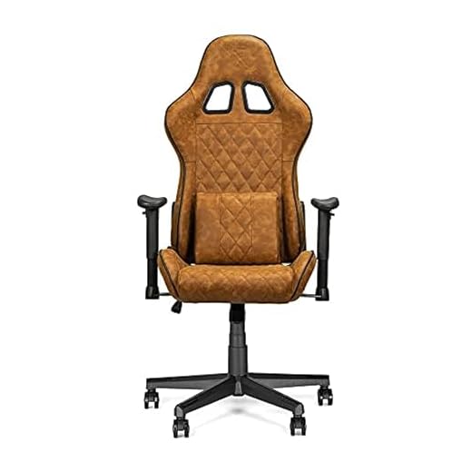 Ranqer Felix Bürostuhl - PC Stuhl mit Rückenkissen - Ergonomisch verstellbare Rückenlehne und Armlehnen - Ideal für den täglichen Gebrauch - Bequem - Braun