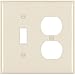 Legrand - PASS & SEYMOUR TP18LACC12 2 Gang 1 Duplex Outlet Opening Nylon Wall Plate, Almond