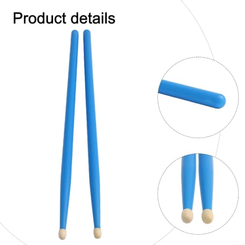 Baquetas de madera 5A color azul con punta ovalada miniatura 6