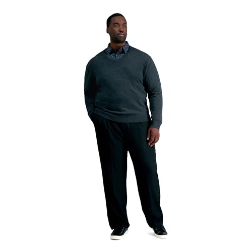 Image of Haggar Men's Big & Tall Cool 18 Pro Classic Fit Flat-Front and Pleat-Front Golf Pant