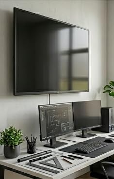 Supporto TV Parete Unitronic 32-80", Fisso Ultra Slim, Portata 40kg, VESA Universale, Staffa per Monitor Flat TV