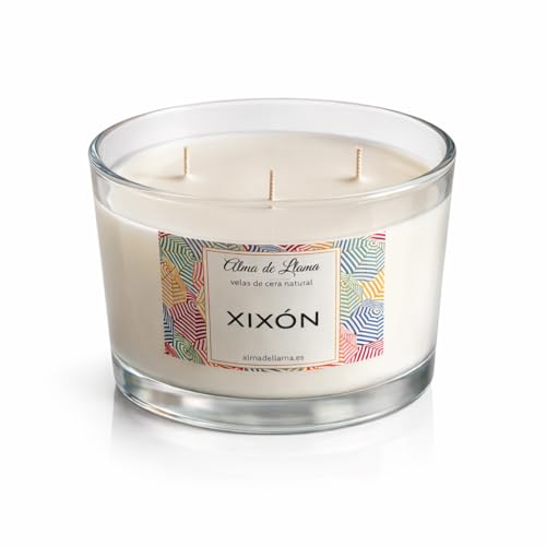Vela Aromática XIXÓN - Vela Perfumada Gijón - Cera de Oliva Natural - 75 Horas - Aroma Premium - Regalos perfectos
