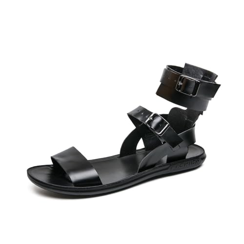 Gladiator Roman Jesus Sandals Men High Top Tennis & Racquet Sport Shoes Leather Ankle Strap Beach Slides No Slip Beach Flats Lightweight Breathable Casual Summer Comfort Walking Shoes Party Vacation