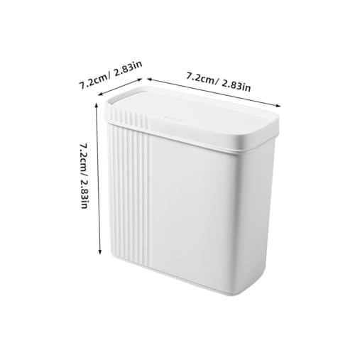 Caneca de basura rectangular blanca de 10L Healifty miniatura 2