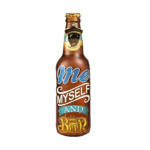 Image of Metal Bottle and Can Opener Me Myself and Beer Beer Bottle Opener Wall Mount