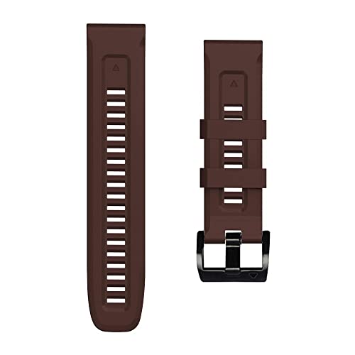 Bracelet de montre 22 26 mm silicone marron compatible Garmin Fenix 6 7 5