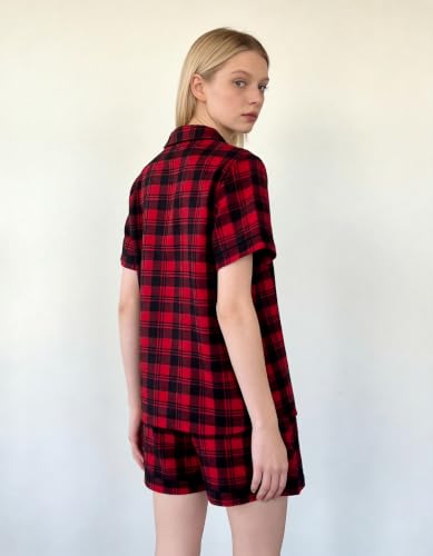 Image of NAP BOUND 100% Cotton Women Pajama Sets Button Down Short Sleeve Sleepwear Soft Pjs 2 Piece Lounge Set with Pocket XS-XXL