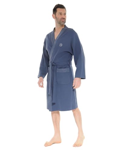 Robe de chambre Christian Cane Walbert bleu vêtement de nuit homme