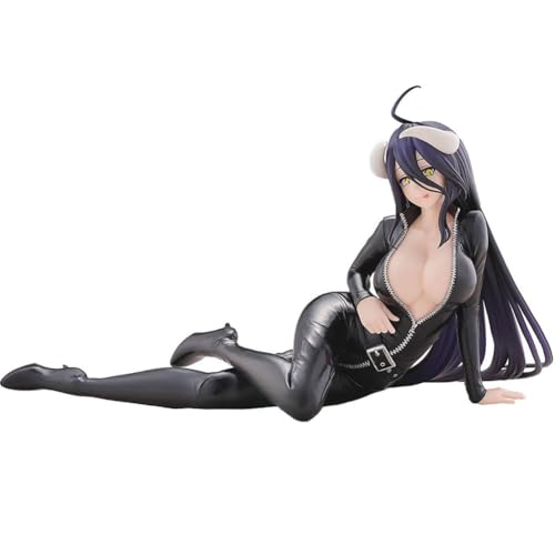Zhongkaihua Albedo Figur Schwarze Lederjacke Ver. Albedo Figur liegend Statue Modell Anime Fans Sammelfigur 18 cm