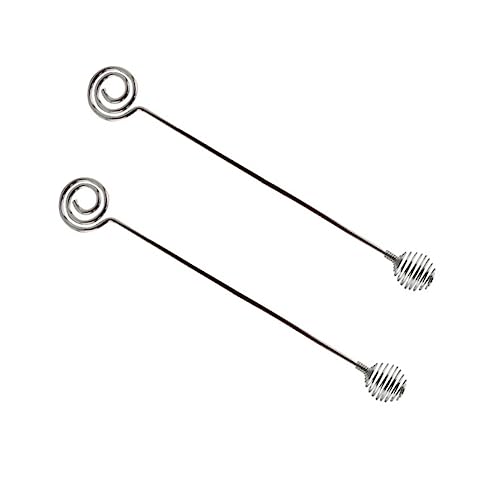 COLLBATH 2pezzi Miscelatori in Acciaio Inossidabile con Molla Spirale Agitatori Riutilizzabili per Barber Shop con Manico Design Antiruggine