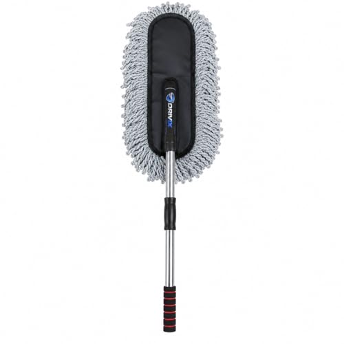 Image of Microfiber Car Duster with Extendable Handle | Scratch-Free Car Cleaning Brush | Car Dust Cleaner for Interior Exterior | Car Cleaning Accessories for Dashboard, Windshield, SUV