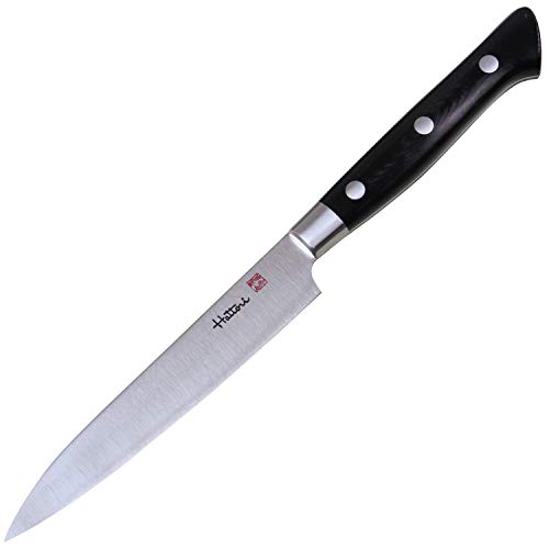 Hattori Japanese Chef’s Knife FH-2L Professional Petty Knife VG-10 Cobalt Steel Pro Kitchen Knife with Ergonomic Black Linen Micarta Handle 47 inch