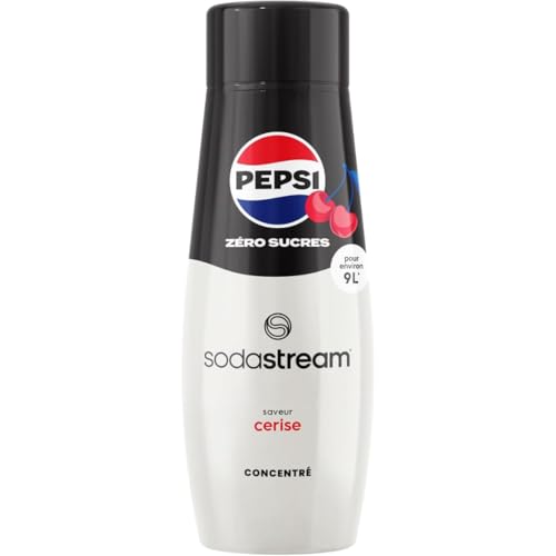 SodaStream Concentré Pepsi Zéro Sucres Saveur Cherry pour Machine à Eau Pétillante et Soda | Préparez jusqu'à 9 Litres de Pepsi en Quelques Secondes, Goût Original, 440ml