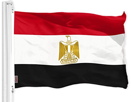G128 Egypt Egyptian Flag | 3x5 Ft | LiteWeave Pro Series Printed 150D Polyester | Country Flag, Indoor/Outdoor, Vibrant Colors, Brass Grommets, Thicker and More Durable Than 100D 75D Polyester