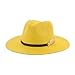 Women Beach Bucket Hat Metal Leaf Decor Casual Sun Protection Panama Hat Breathable Sun Cap Yellow