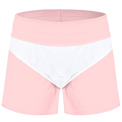 ChinFun Board Shorts Women's Swimswear Tankini Swim Briefs Side Split Swimsuit Bottom Waistband Stretch Boardshorts Beach Trunks Inner Lining Light Pink Size M - Thumbnail 6