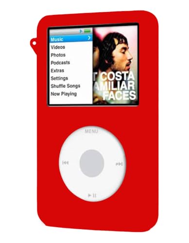 Funda protectora de goma de silicona para reproductor de MP3 para Apple iPod Classic 5ª/6ª/7ª generación, modelos gruesos (rojo)