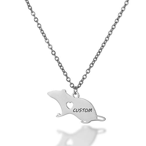 Cute Mouse Accessories Rat Pendant Necklace Animal Stainless Steel Necklace