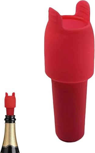 Tapón de silicona suave para vino y champán, tapón antideslizante de doble sellado con asa, para conservación de vino y uso en bar en casa, 5 unidades