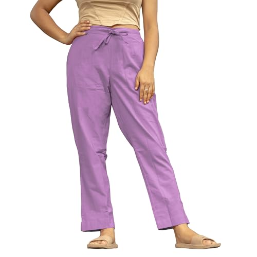 Image of Women's Cotton Regular Fit Trousers - Comfortable and Stylish Casual Office Wear Kurti Pants for Daily Use, Soft and Breathable Fabric