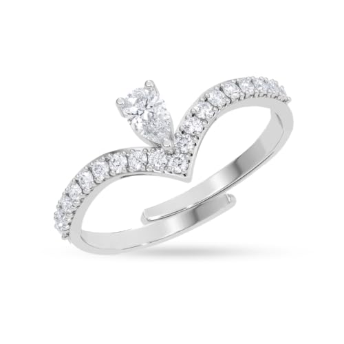 Image of Clara 925 Sterling Silver Minimal Adjustable Ring for Women Platinum Plated