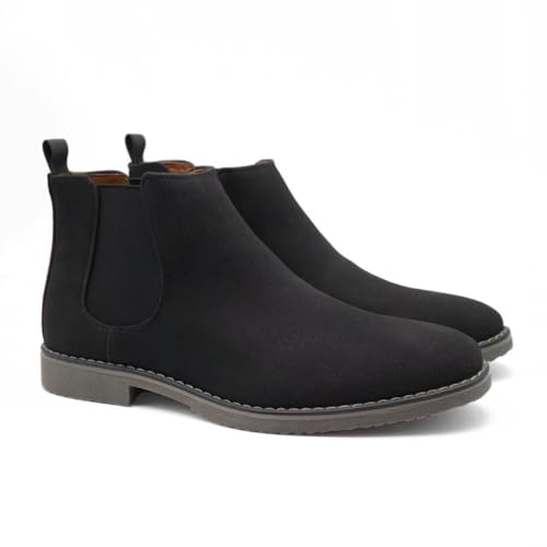 Image of Finishing & Sewing Men's Chelsea Boots, Smart Casual Slip On Ankle Boots